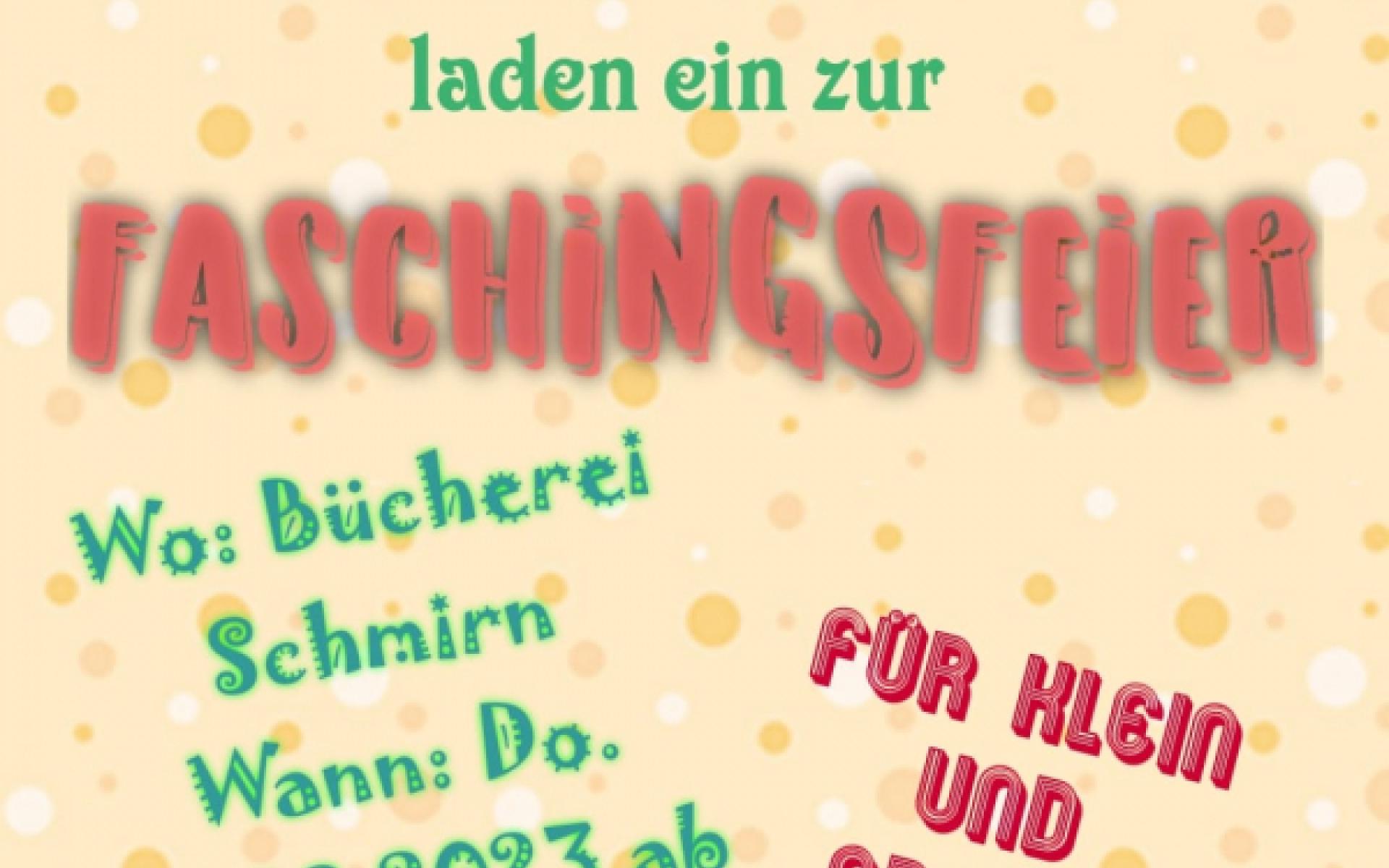 Faschingsfeier 2023 in der ÖB Schmirn Plakat